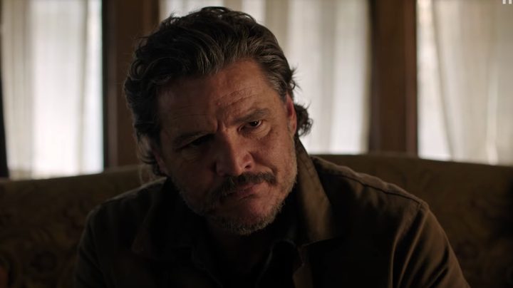 A conflicted Pedro Pascal looks sad in The Last of Us.
