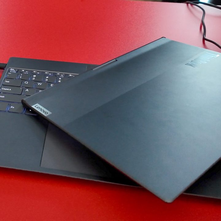 The Lenovo Twist AI PC with the lid inverted