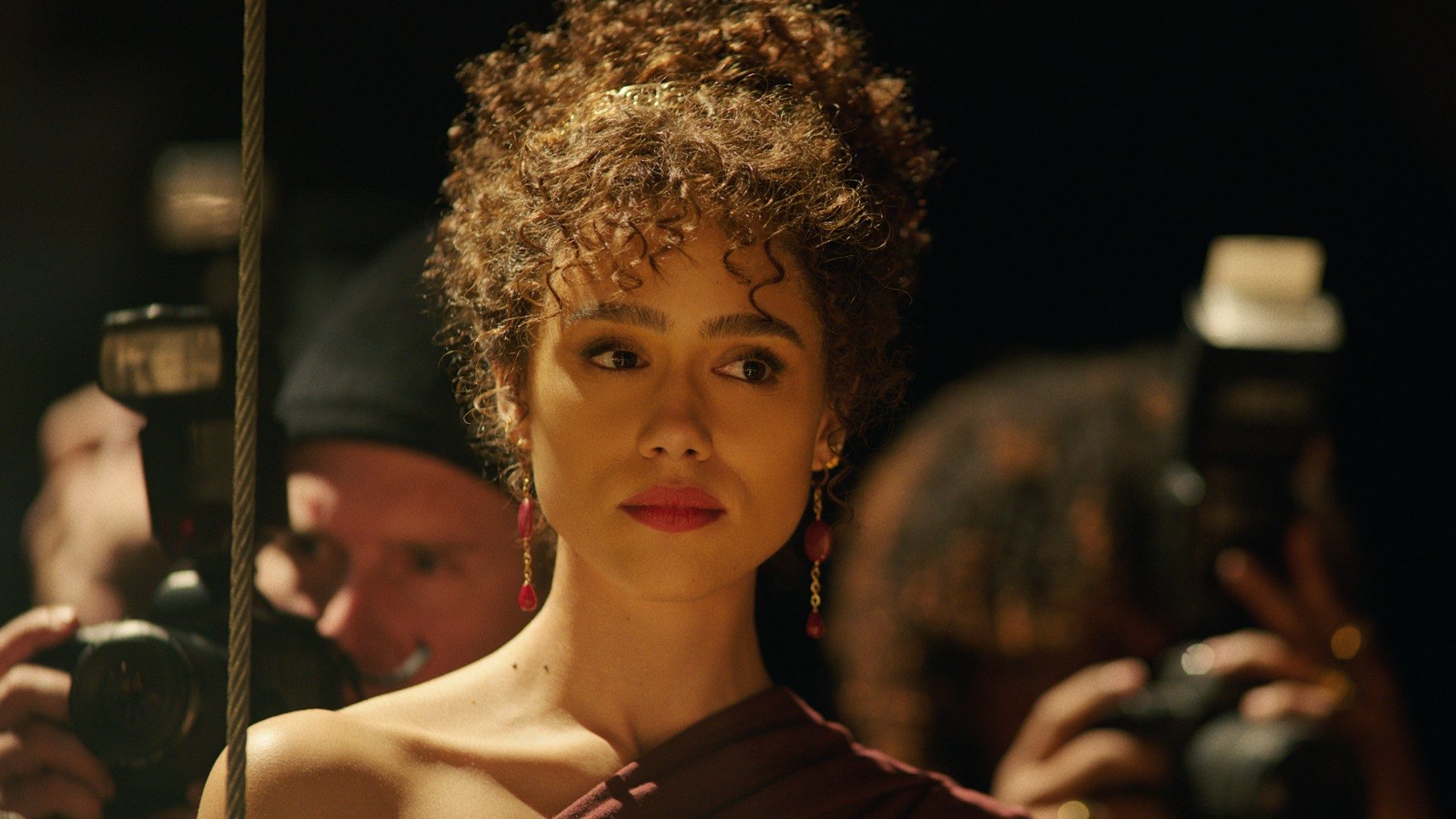 Nathalie Emmanuel looks beautiful in a still from the movie Megalopolis.
