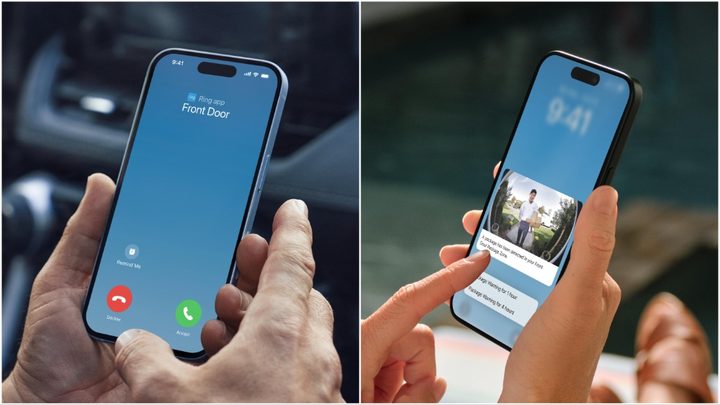 The new Ring app showing new push notifications and phone calls.