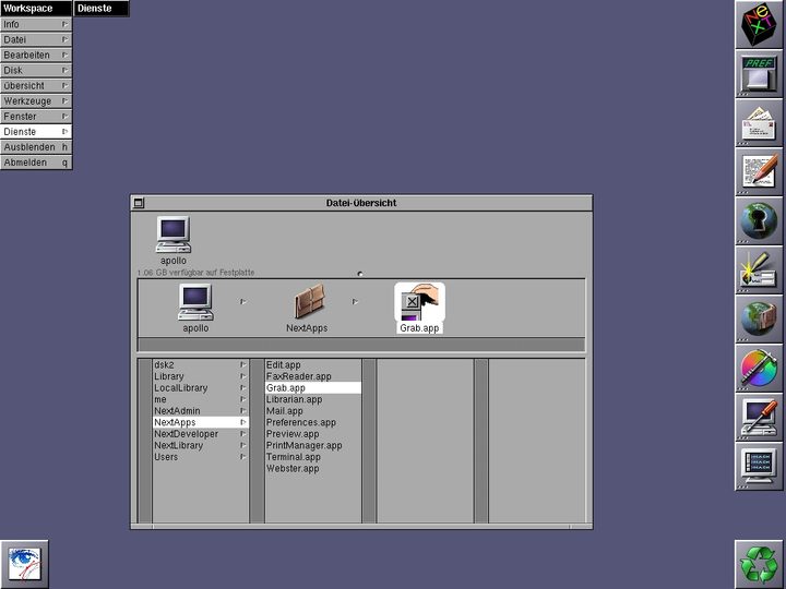 The NeXTSTEP operating system.