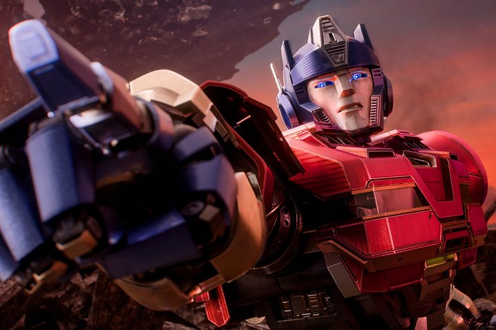 Optimus Prime points ahead in Transformers One.