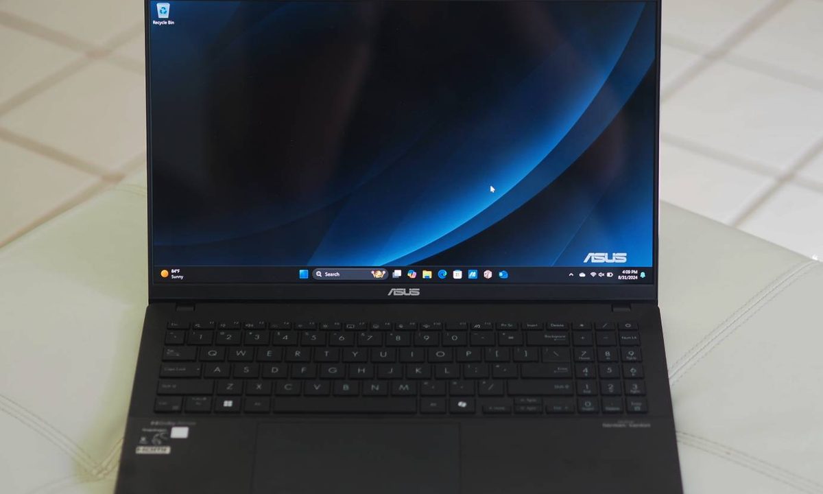The Zenbook on a surface.