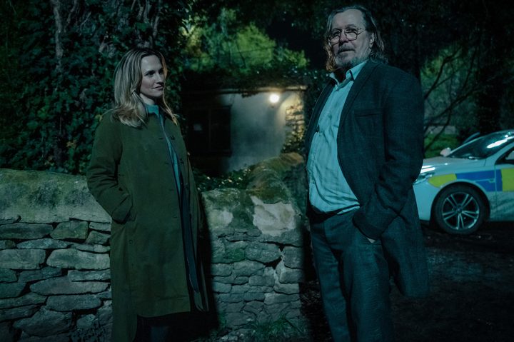 Ruth Bradley looks at Gary Oldman in Slow Horses season 4.