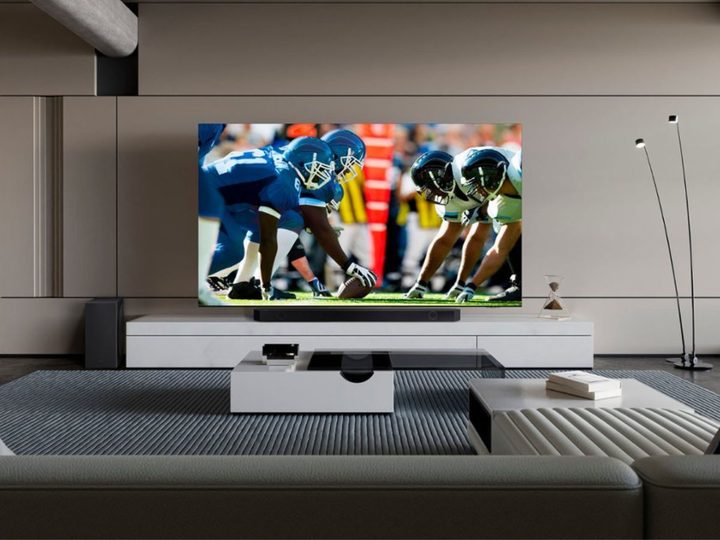 The Samsung QN900D QLED 8K Tizen TV in a modern living room.