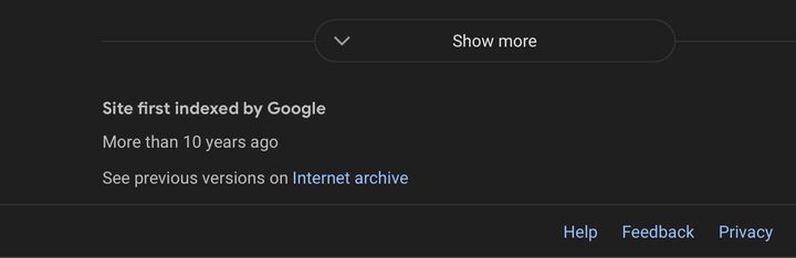 Screenshot showing Internet Archive links on Google search results.