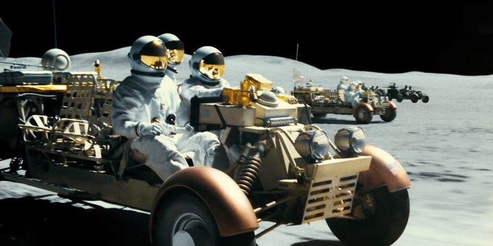 Astronauts drive a car on the moon in Ad Astra.