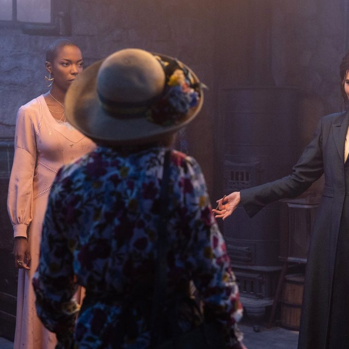 Agatha greets her guests in Agatha All Along.