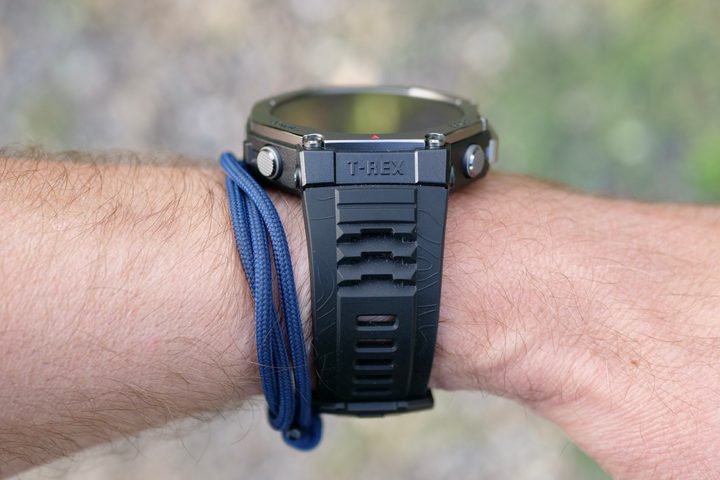A person wearing the Amazfit T-Rex 3.