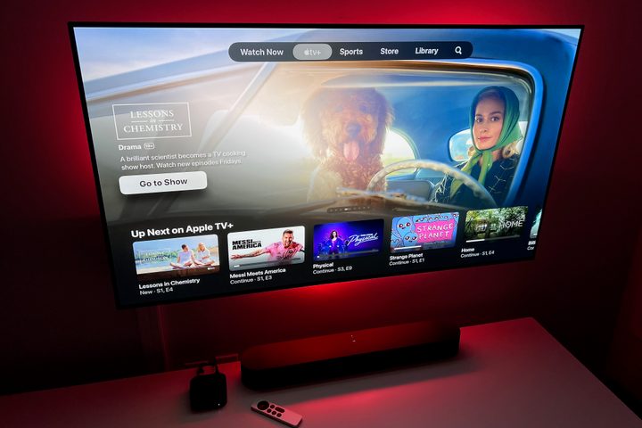 Apple TV Plus home screen with Lessons in Chemistry.