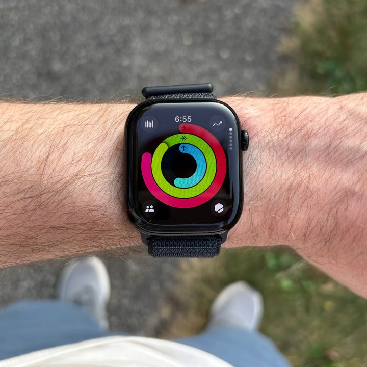 Activity Rings on the Apple Watch Series 10.