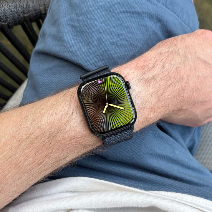 Someone wearing the Apple Watch Series 10.