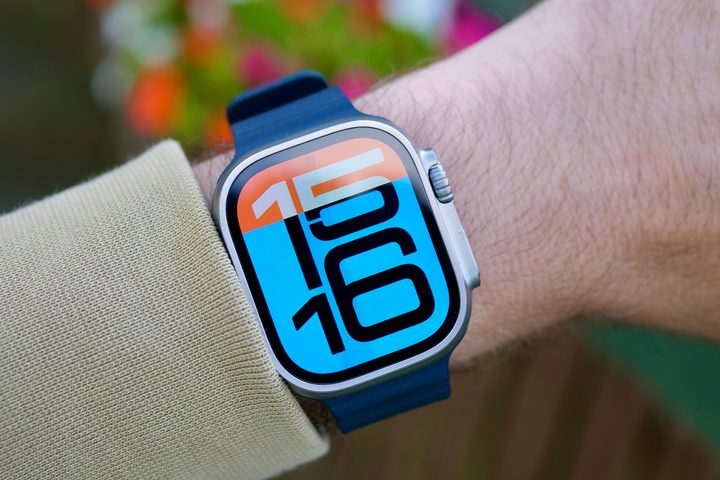 A person wearing the Apple Watch Ultra.