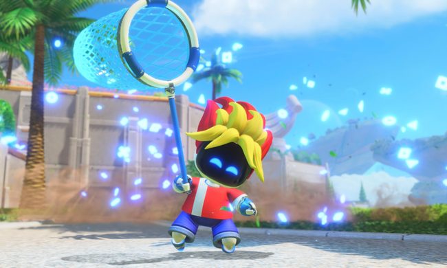 Astro Bot dresses like the hero from Ape Escape.