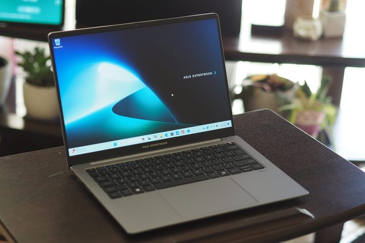 Asus ExpertBook P5 front angled view showing display and keyboard.