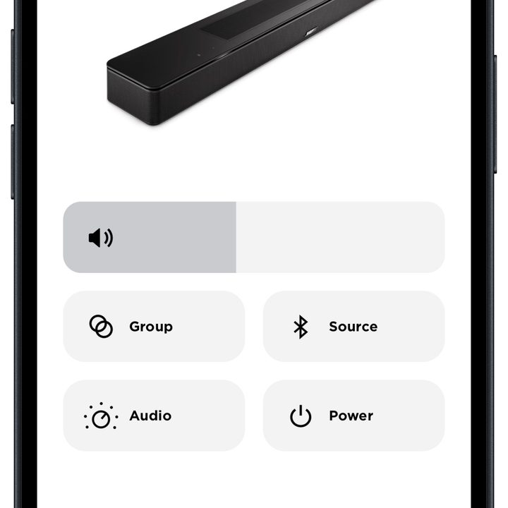 Bose Music app for iOS: Bose Smart Soundbar settings.