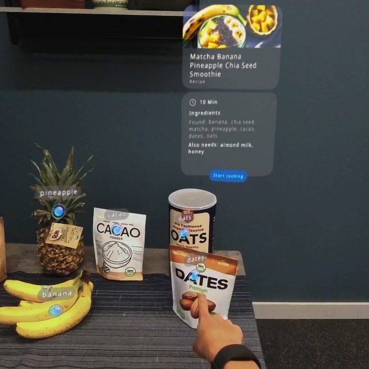 Holograms overlaid onto real objects with Meta Orion.
