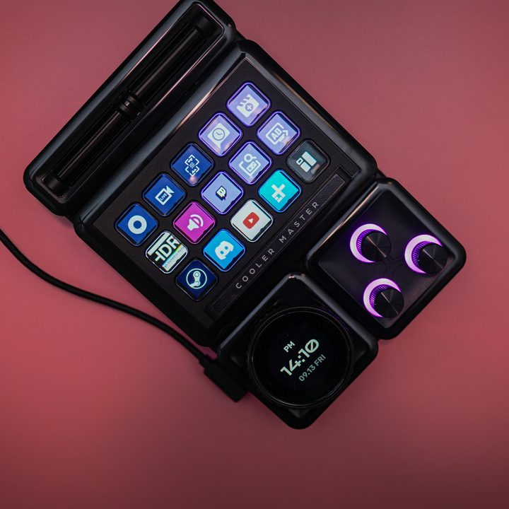 The Cooler Master MasterHub with several modules attached.