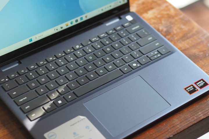 Dell Inspiron 14 2-in-1 (7445) top down view showing keyboard.