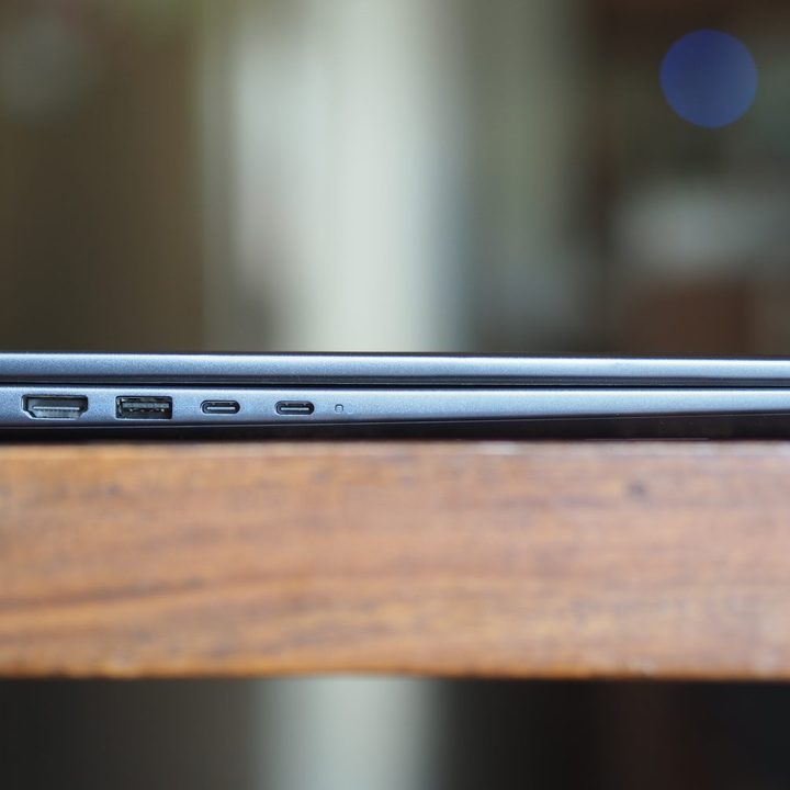 Dell Inspiron 14 2-in-1 (7445) left side view showing ports.