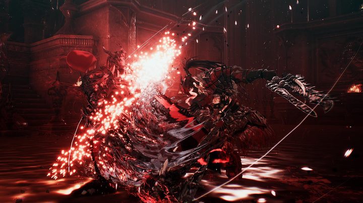 A hero slashes an enemy in The First Berserker: Khazan.