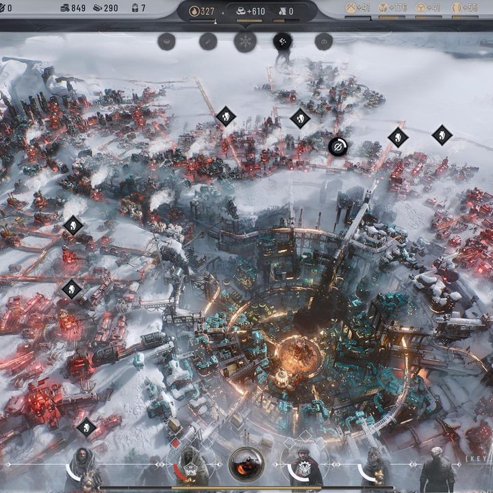 A city is colonized in Frostpunk 2.