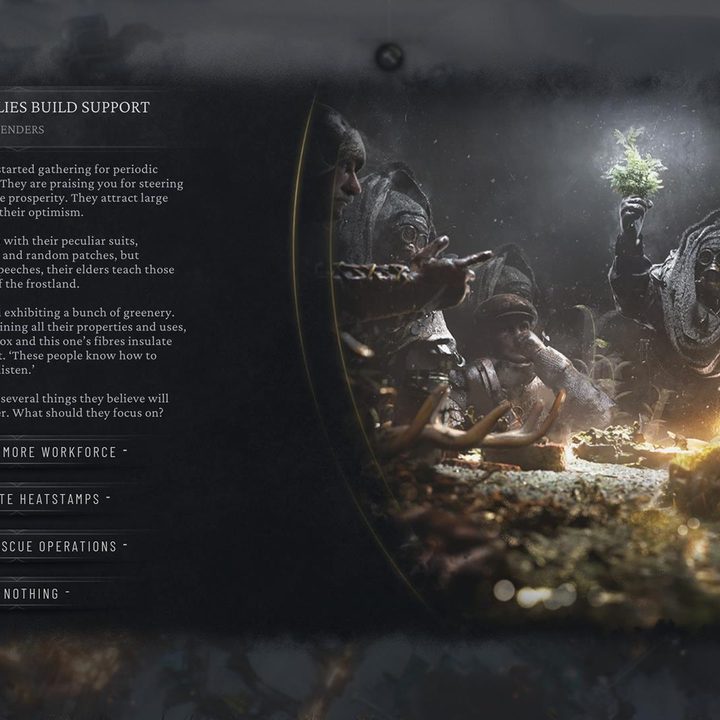 The image shows various options when dealing with faction rallies.