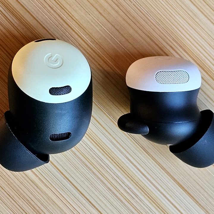 Google Pixel Buds Pro 2 and Pixel Buds Pro side-by-side.