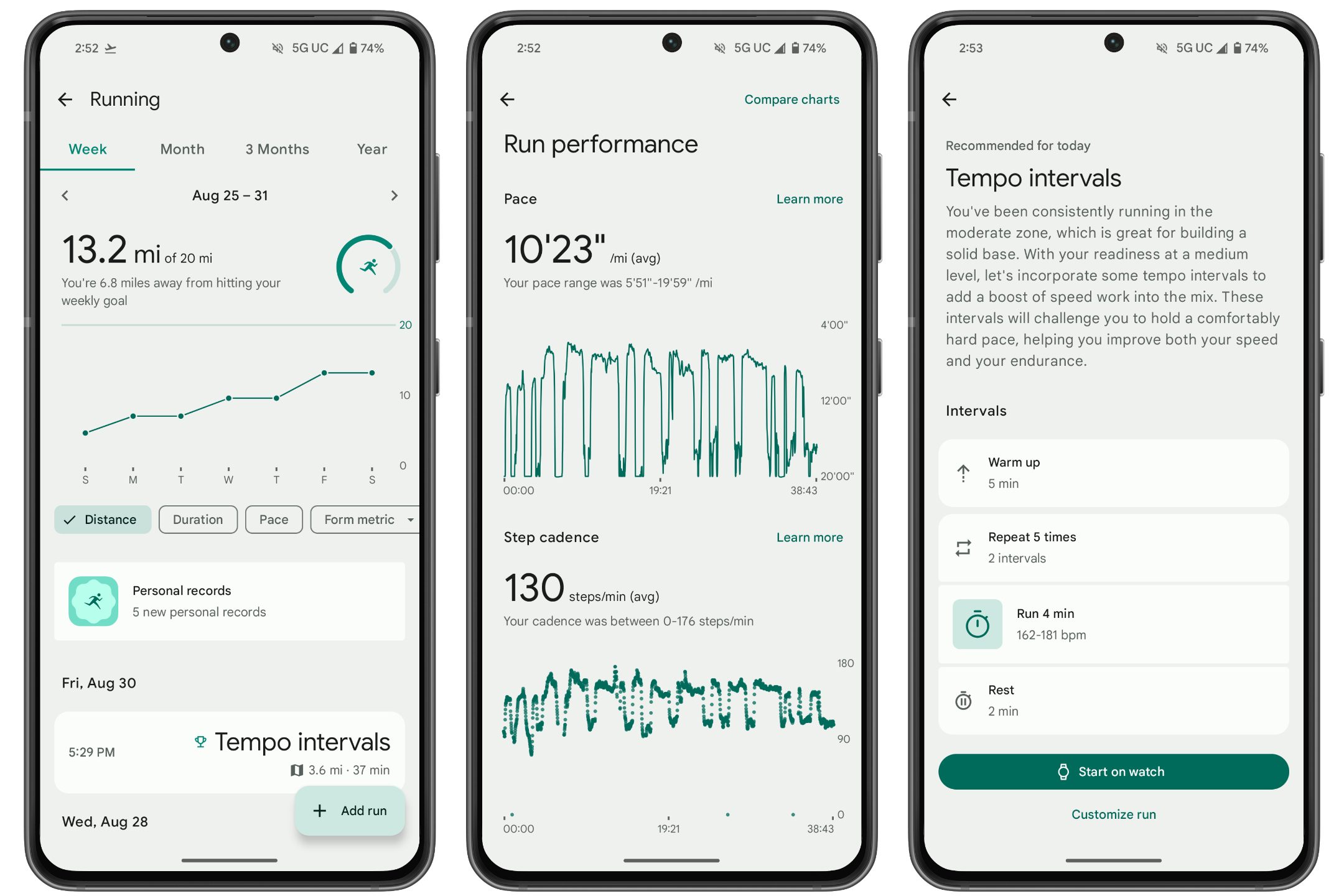 Running Dashboard for the Google Pixel Watch 3.
