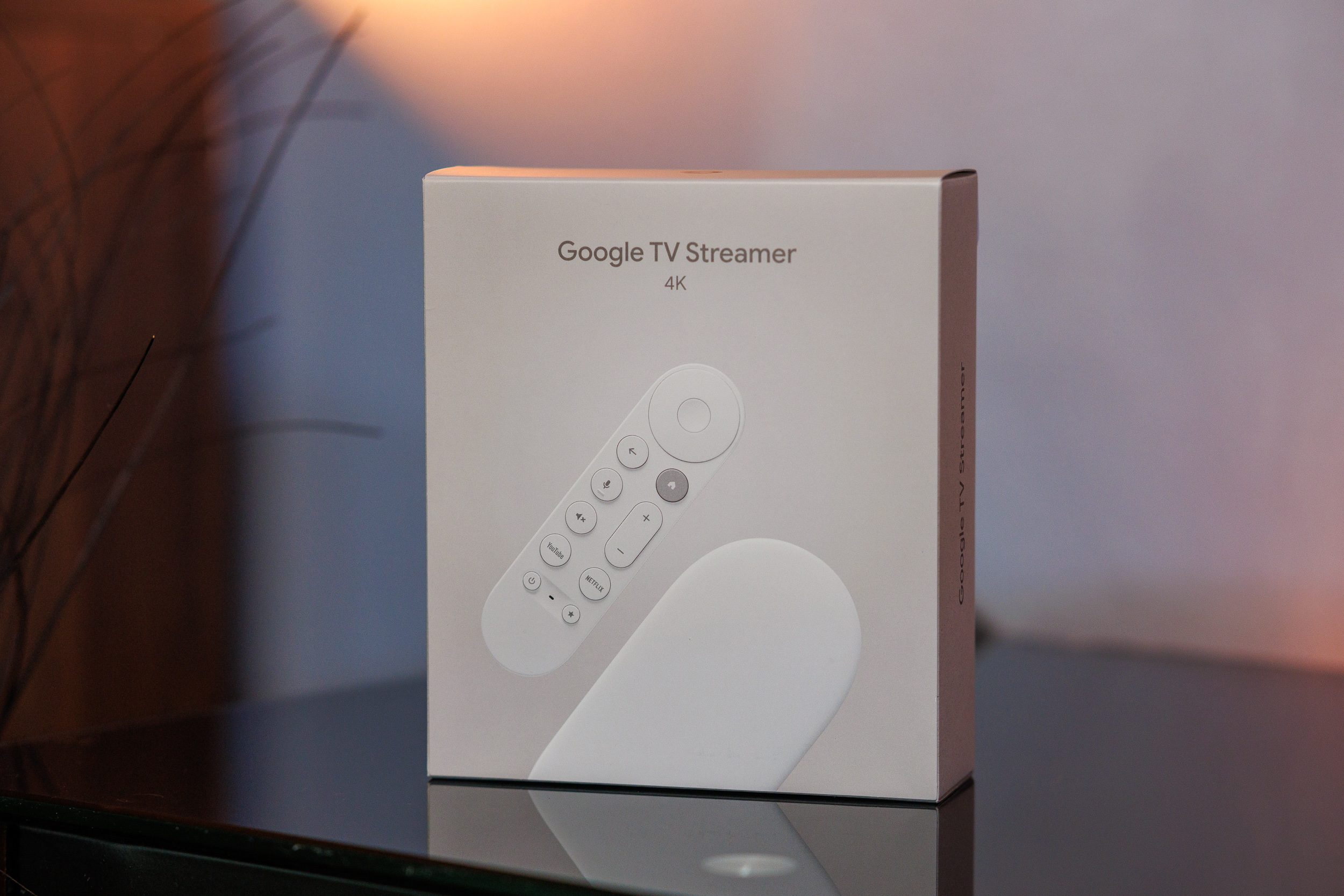The Google TV Streamer retail box.