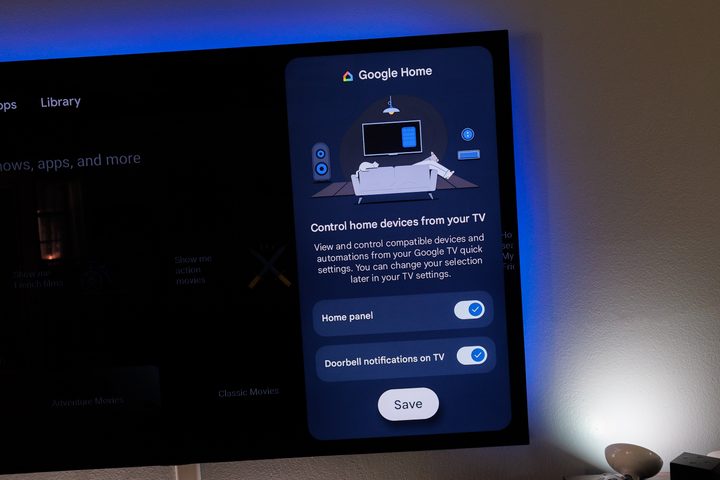 The Google Home options on Google TV Streamer.