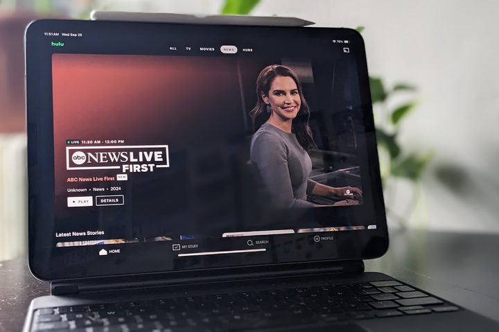 ABC News Live is displayed on an iPad Pro 11.