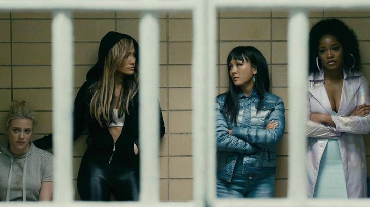 Four women are behind bars in Hustlers.