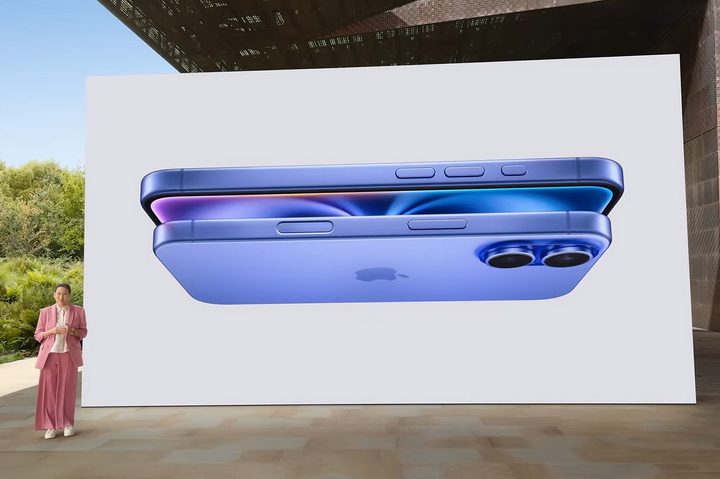 The iPhone 16 at Apple's 'It's Glowtime' event in September 2024.