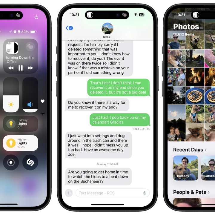 Screenshots of iOS 18 on an iPhone 16.