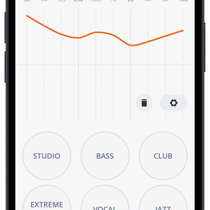 JBL Headphones app for iOS: Equalizer.