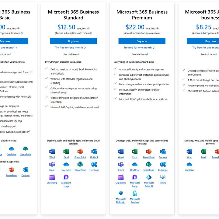 Microsoft 365 business cost.