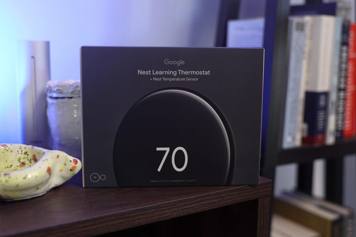 The retail box for the fourth-generation Nest Thermostat.