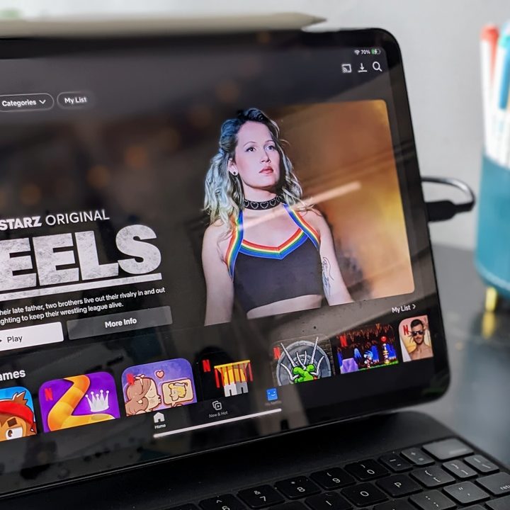 Netlix home screen displayed on an iPad 11 Pro.