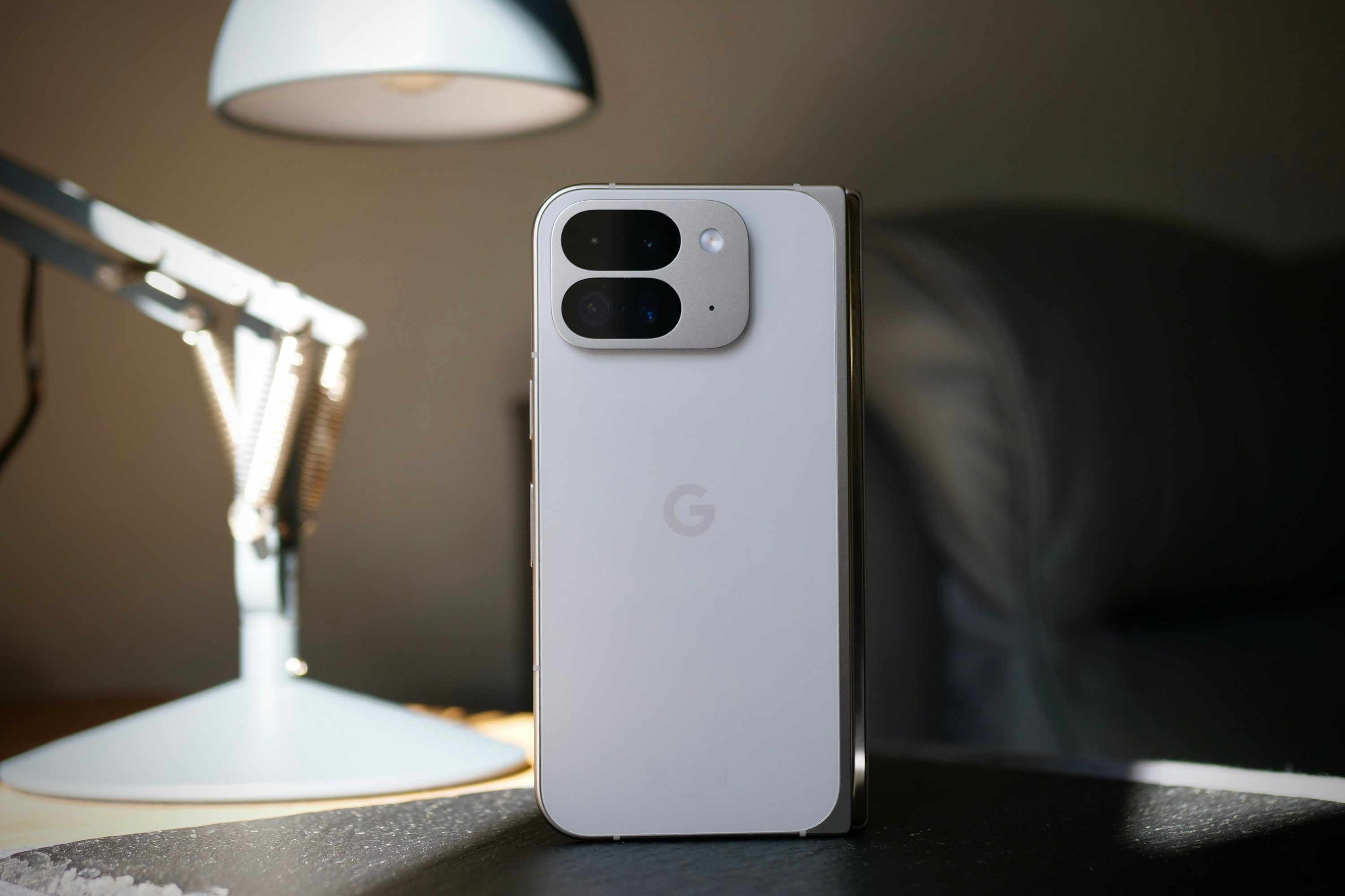 The Google Pixel 9 Pro Fold closed, from the back.