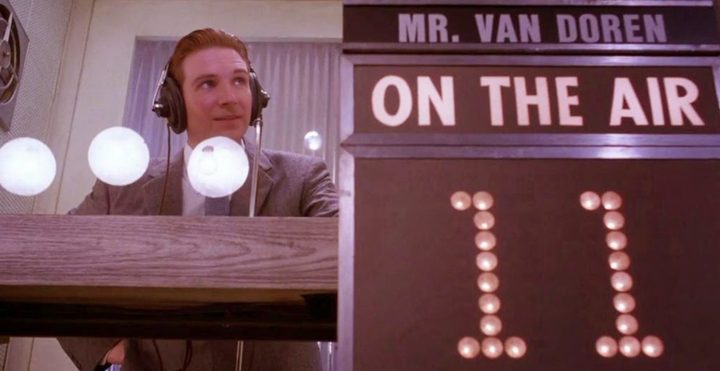 A man sits on a quiz show in Quiz Show.
