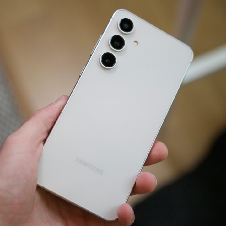 Someone holding the Galaxy S24 FE.