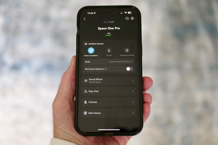 The Anker app for the Soundcore Space One Pro.