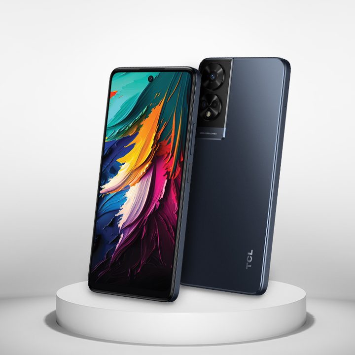 A render of the TCL 50 XE Nxtpaper 5G smartphone.