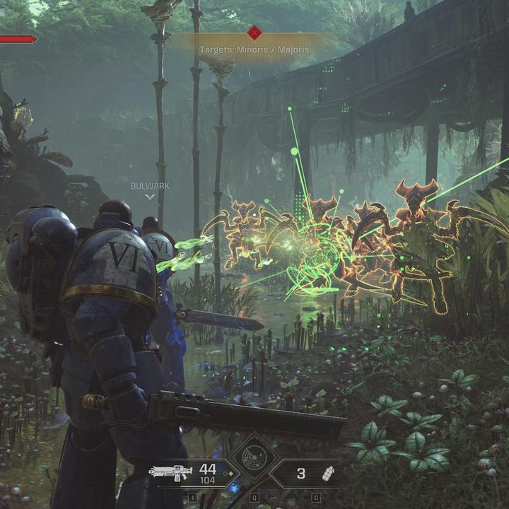 The image shows several Tyranid enemies marked by the Tactica's Auspex Scan.