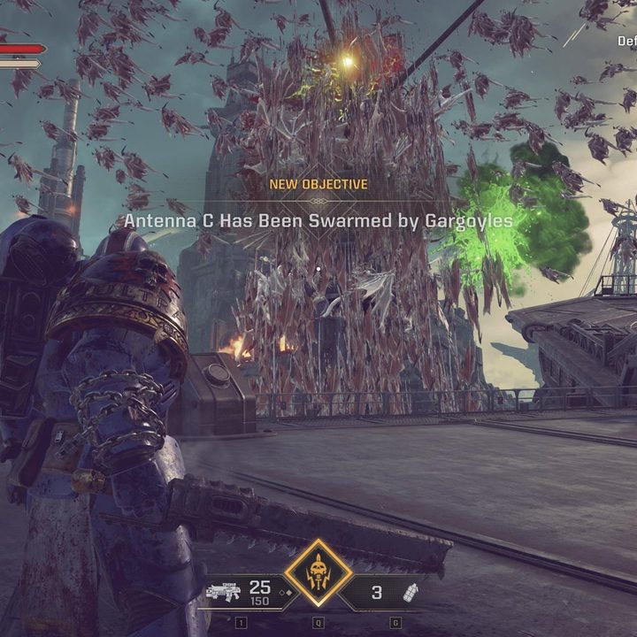 The image shows the player fighting back flying Gargoyles.