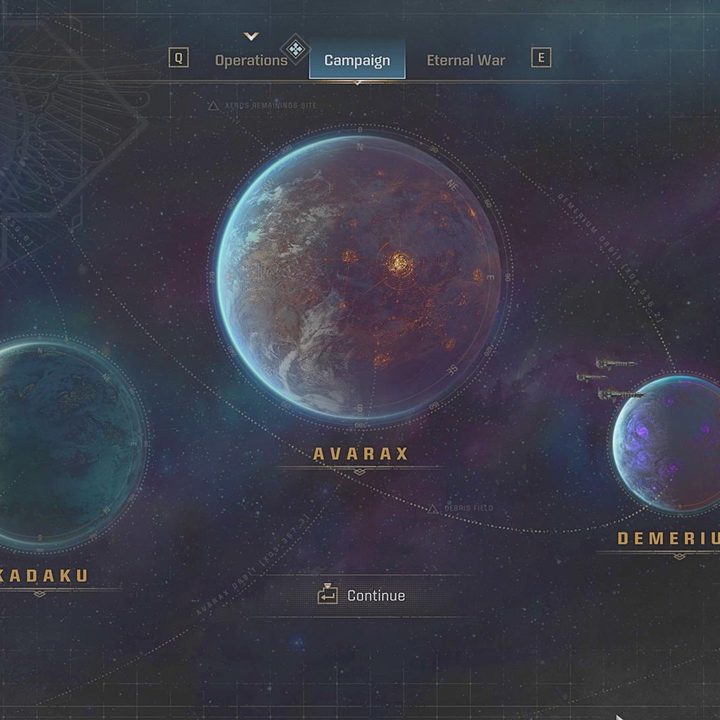An image showing the three planets of Kadaku, Avarax, and Demerium.