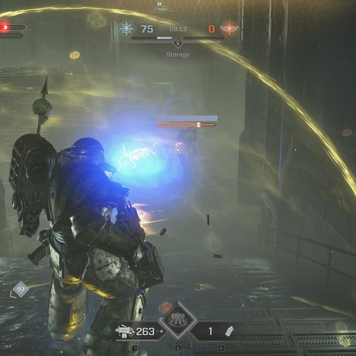 The image shows the player creating a barrier that deflects all projectiles.