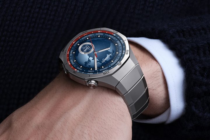 A promotional image showing the Huawei Watch GT 5 Pro.
