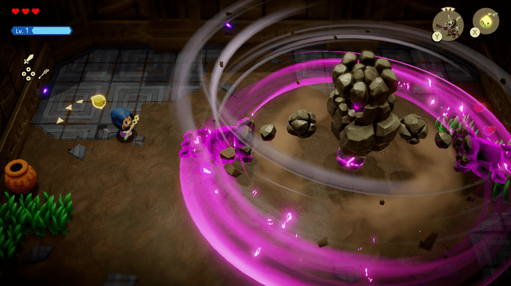 Zelda fights a stone Talus in The Legend of Zelda: Echoes of Wisdom.